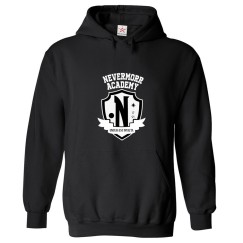 Nevermore Academy Comical Emblem Graphic Print Logo Unisex Kids and Adults Pullover Hoodies			 									 									